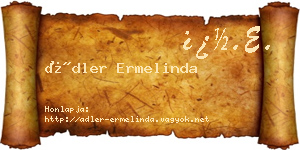 Ádler Ermelinda névjegykártya